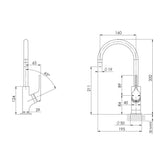 Phoenix Vivid Slimline Oval 160mm Gooseneck Sink Mixer Chrome